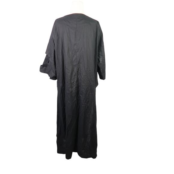 Elham Mahtabi Black Cotton Kimono Duster Jacket Artsy Minimalist Layer - Picture 4 of 5